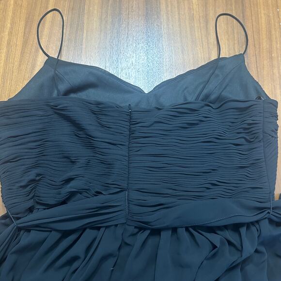 IEENA for Mac Duggal Black Flowy Faux Wrap Wide-Leg Jumpsuit, Chiffon, size XL - Picture 6 of 11